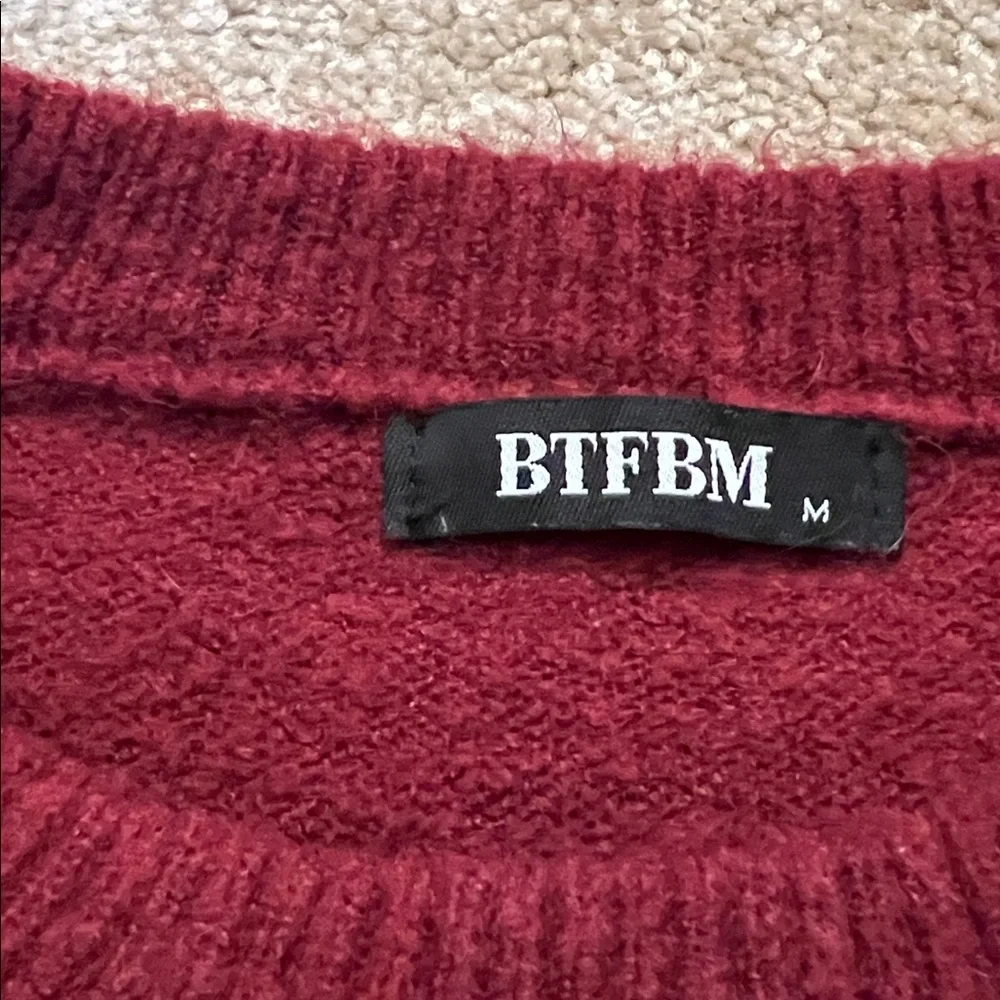 BTFBM Crewneck Long Sleeve Oversized Sweater Dress Winter Slouchy Soft Pullover - Picture 9 of 12